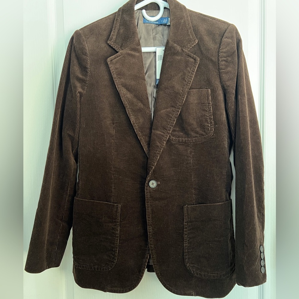 NWT POLO RALPH LAUREN CORDUROY BUTTON BLAZER JACKET DARK BEECH BROWN SIZE 6 - Picture 15 of 15